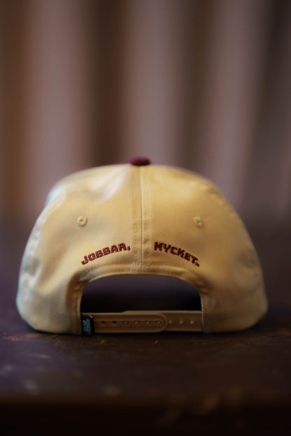 Jobbar. Mycket. Burgundy / Beige Snapback / Keps - Roaderwear