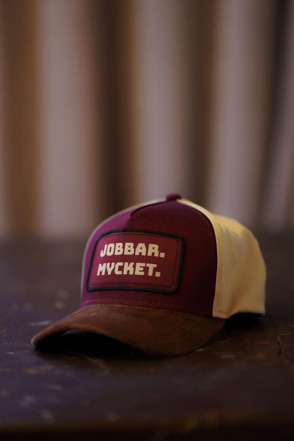 Jobbar. Mycket. Burgundy / Beige Snapback / Keps - Roaderwear