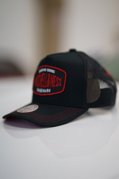 Mitchell & Ness Keps - Own Brand Black / Red Sporting Trucker - Patch