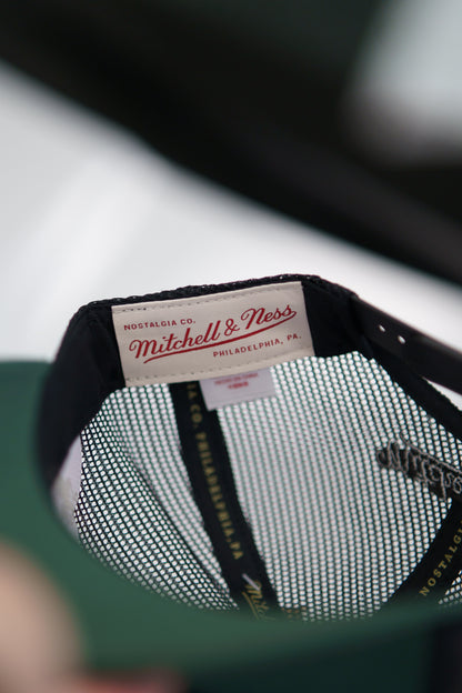 Mitchell & Ness Keps - Own Brand Pinscript Green/Black Trucker