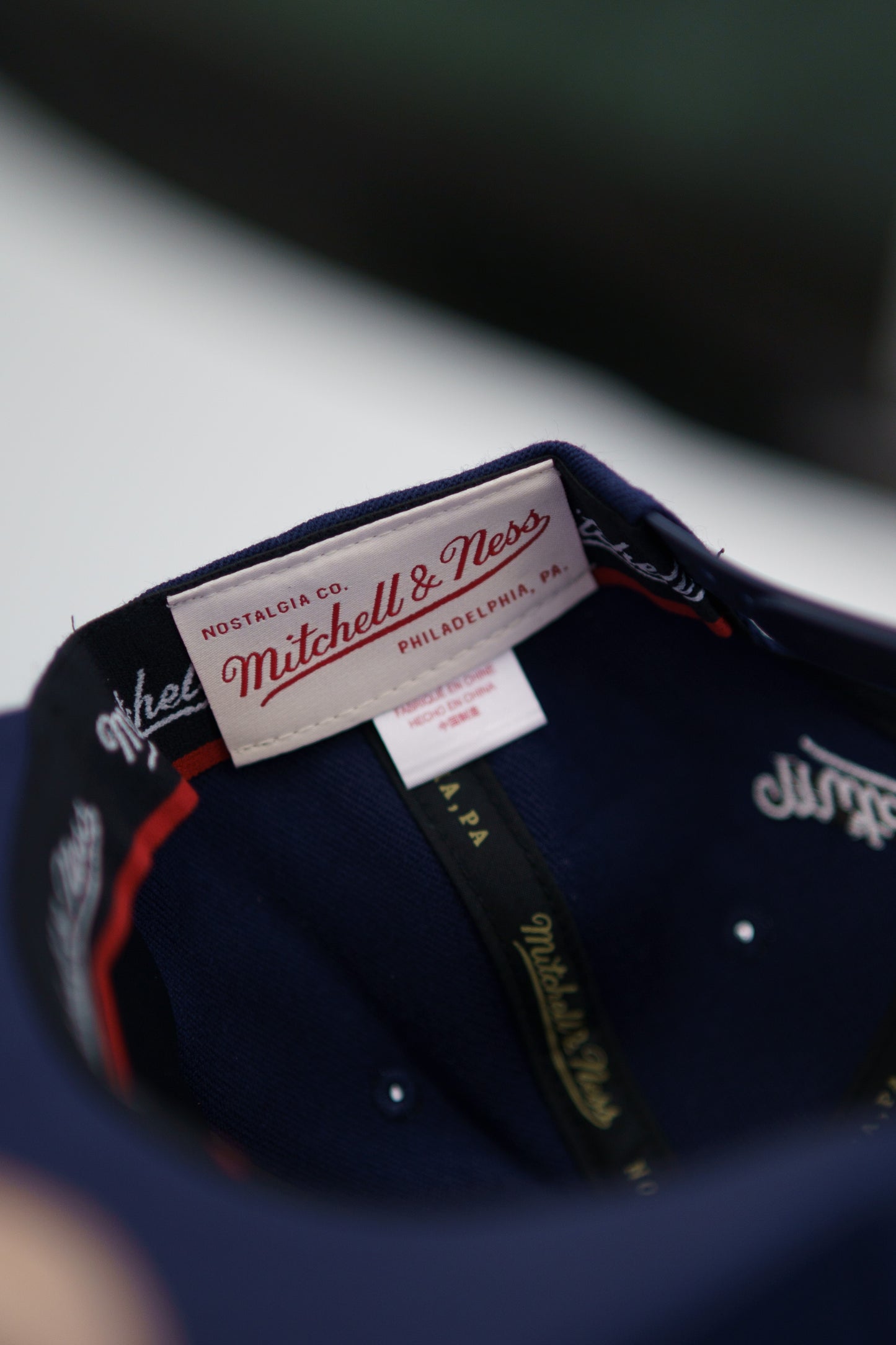 Mitchell & Ness Keps - Own Brand Pinscript Navy/White Red Classic