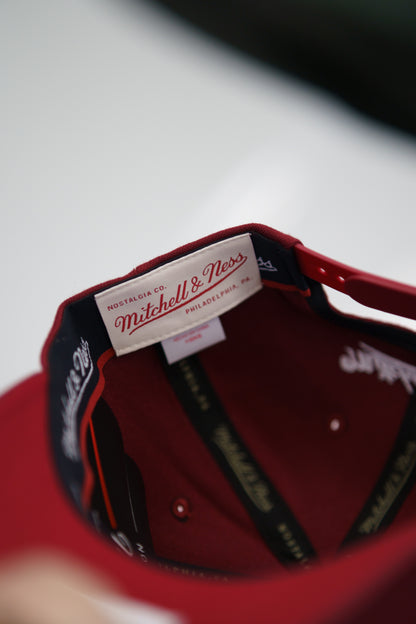 Mitchell & Ness Keps - Own Brand Pinscript Burgundy/White Red Classic