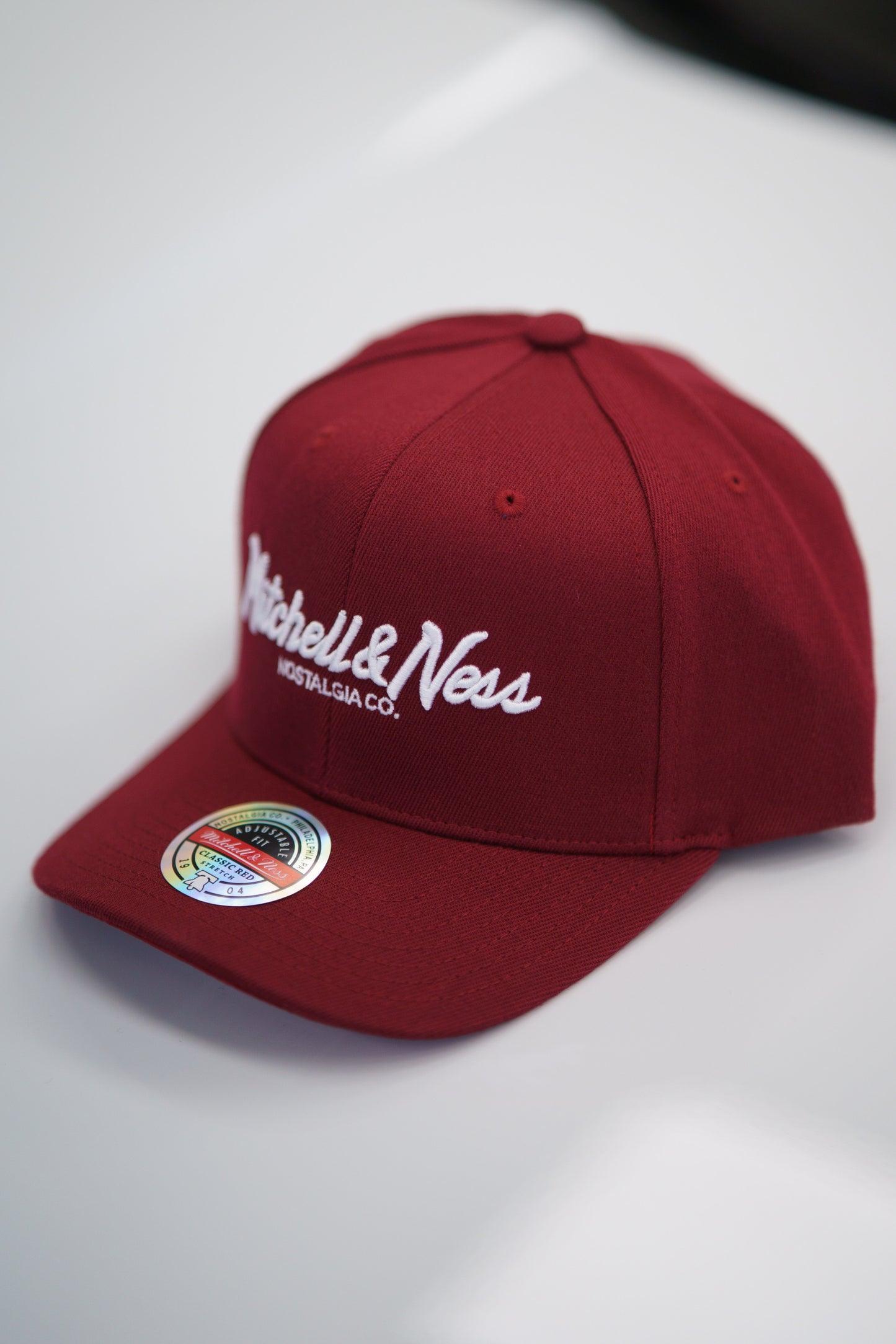 Mitchell & Ness Keps - Own Brand Pinscript Burgundy/White Red Classic