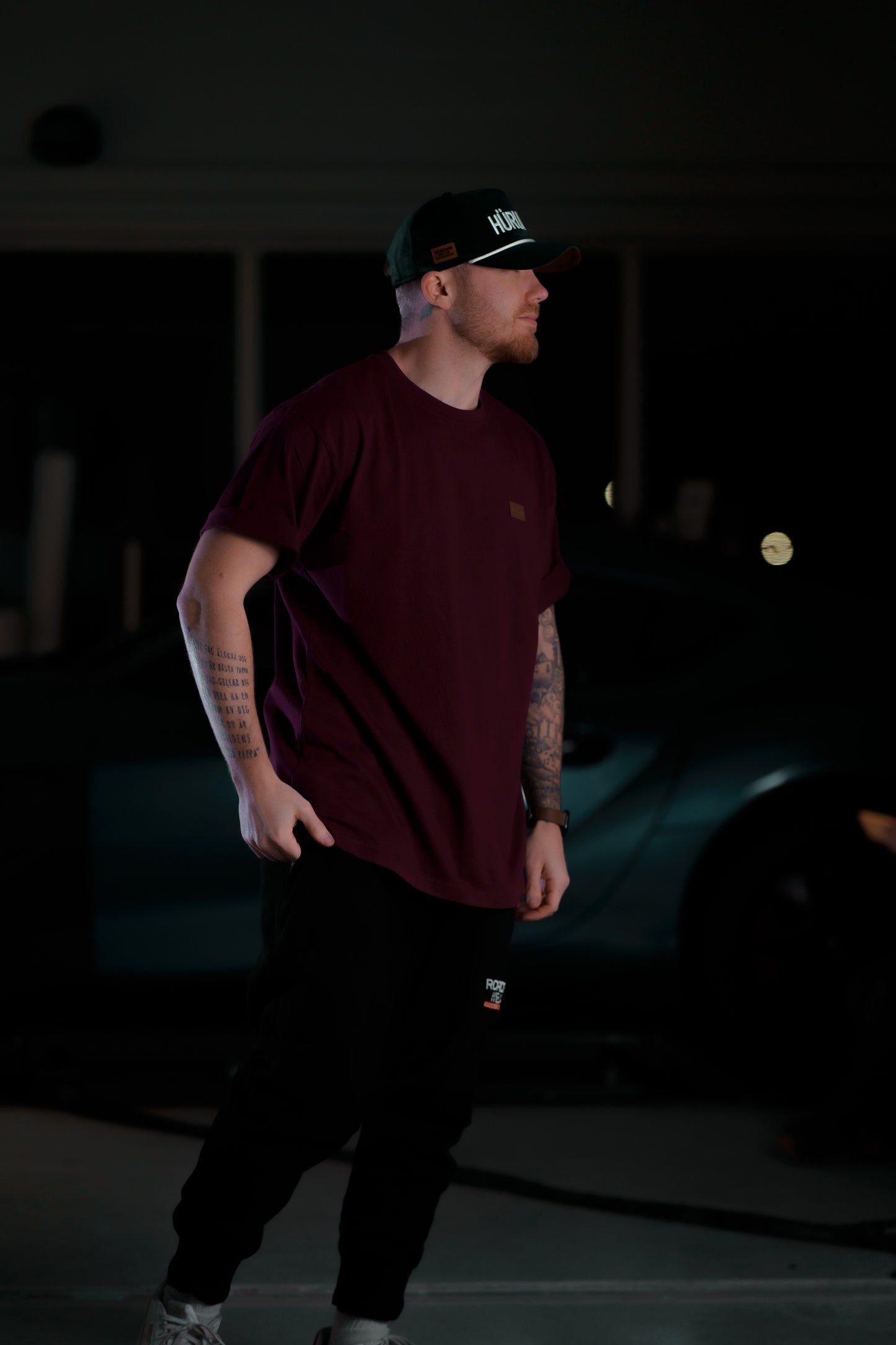 The Roaderwear Classic Patch Tee / T-shirt - Burgundy / Vinröd