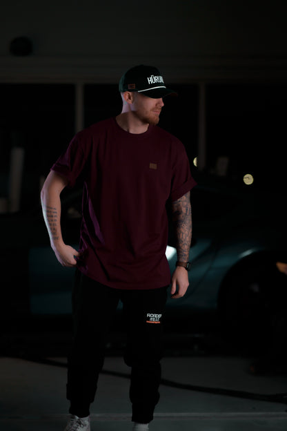 The Roaderwear Classic Patch Tee / T-shirt - Burgundy / Vinröd