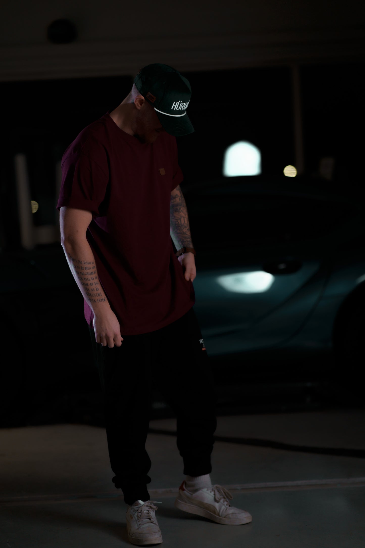 The Roaderwear Classic Patch Tee / T-shirt - Burgundy / Vinröd