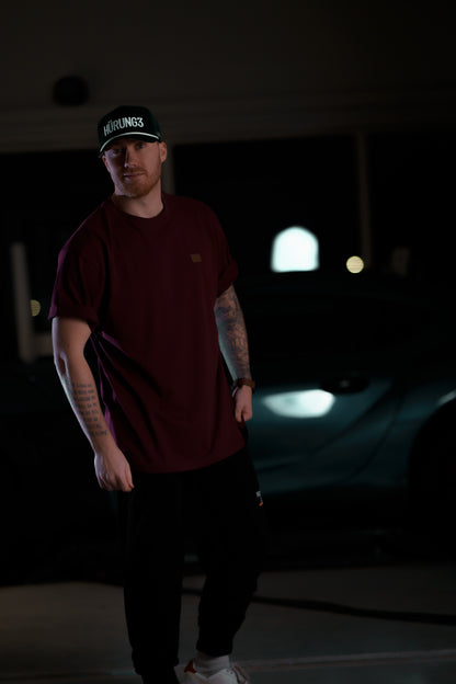 The Roaderwear Classic Patch Tee / T-shirt - Burgundy / Vinröd