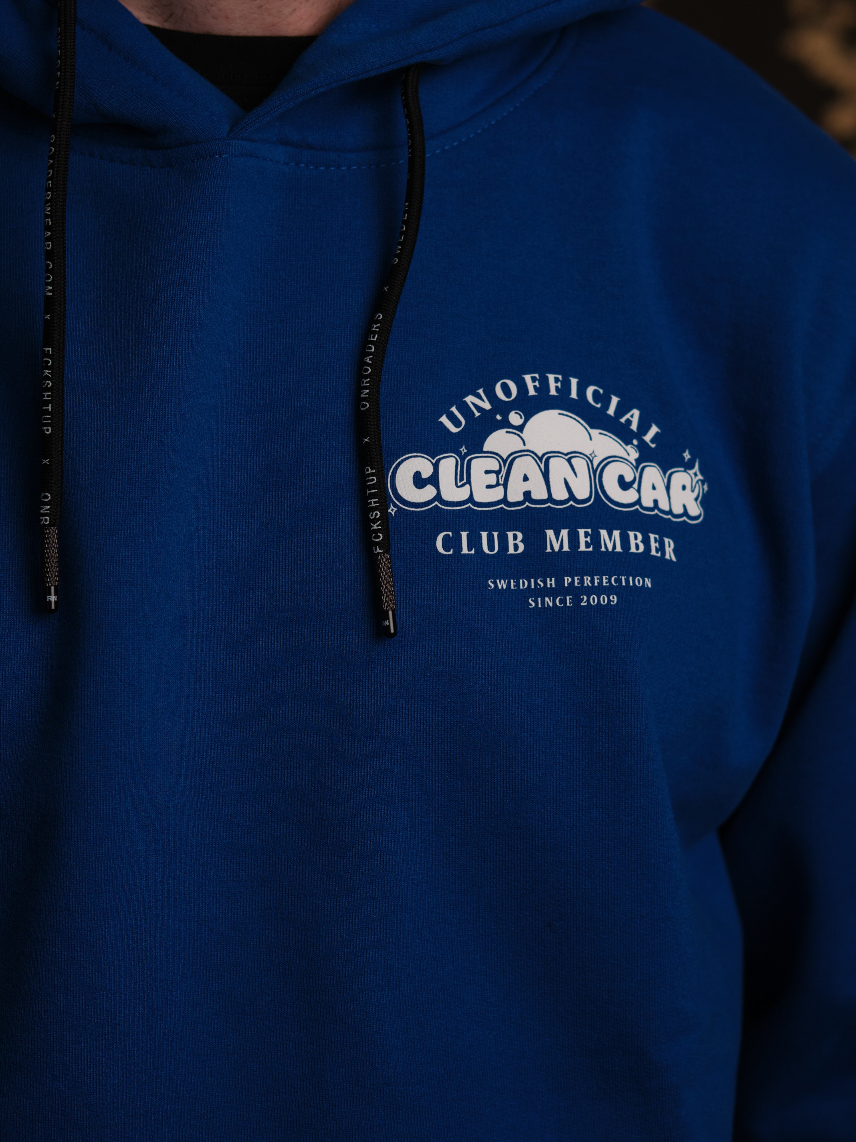 Unofficial Clean Car Club Member Blue Hoodie by Roaderwear