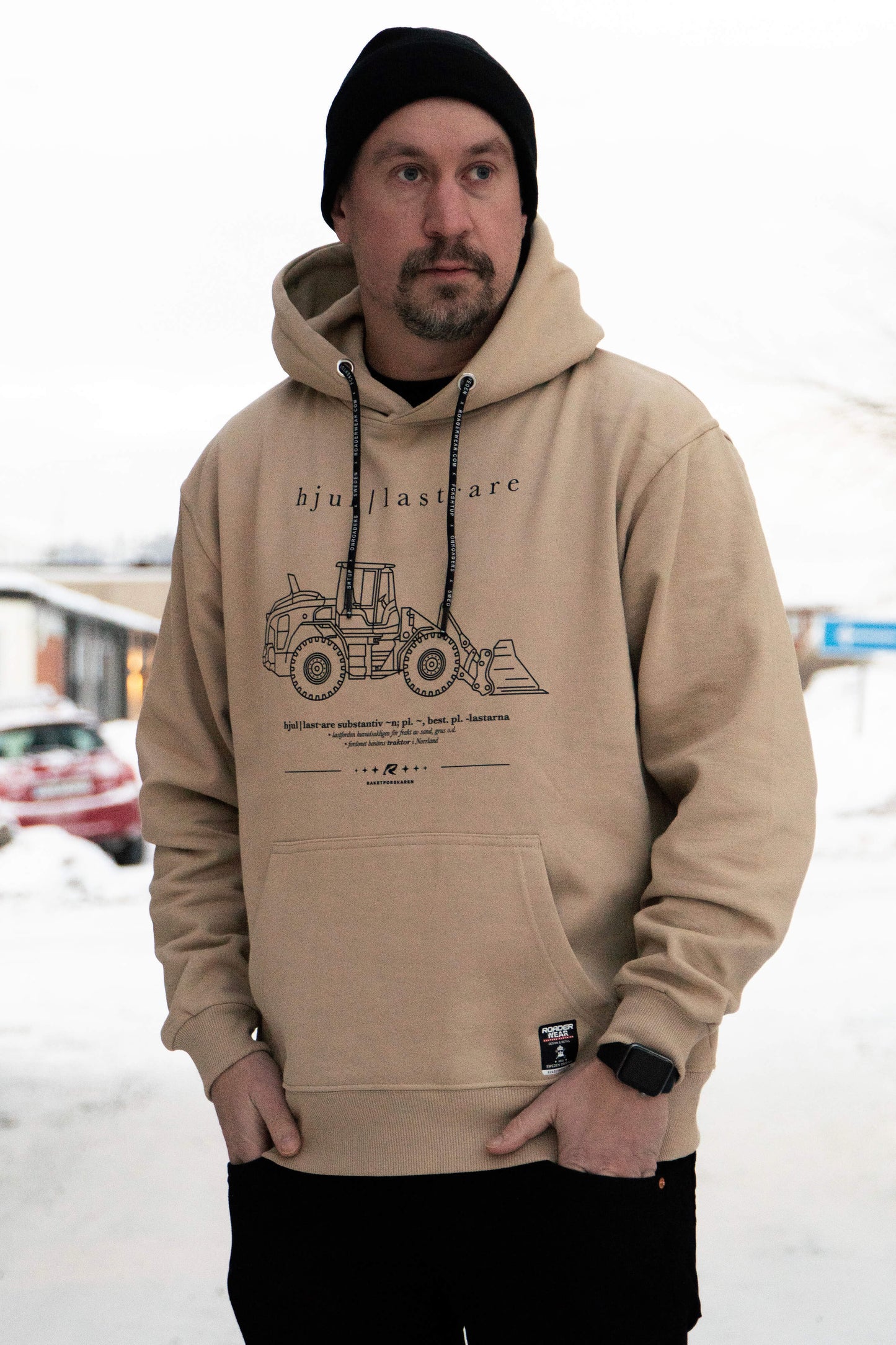 Raketforskaren - Hjullastare - Beige Hoodie