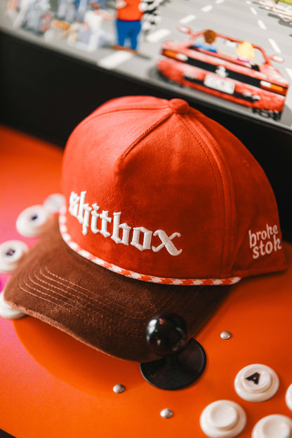 Roaderwear 5-panel keps – Shitbox Rust Revival (Red/Brown Checker)