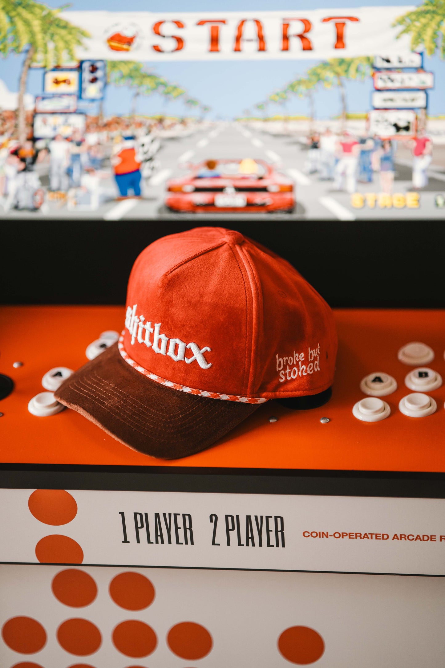 Roaderwear 5-panel keps – Shitbox Rust Revival (Red/Brown Checker)