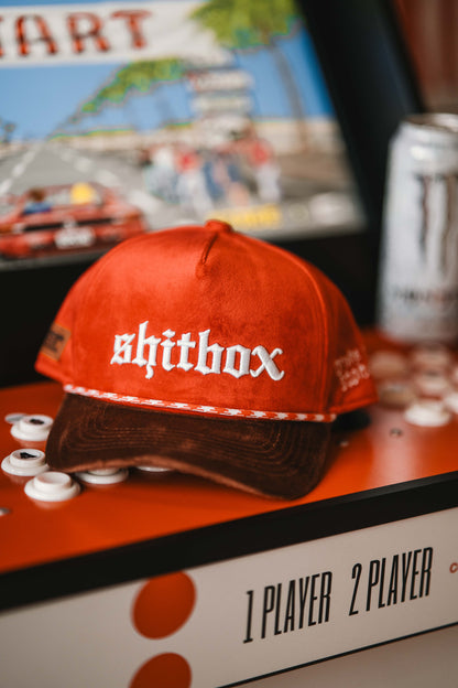 Roaderwear 5-panel keps – Shitbox Rust Revival (Red/Brown Checker)