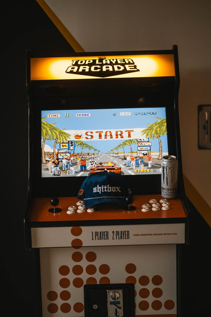 Roaderwear 5-panel keps – Shitbox Midnight Drift (Navy/White Rope)