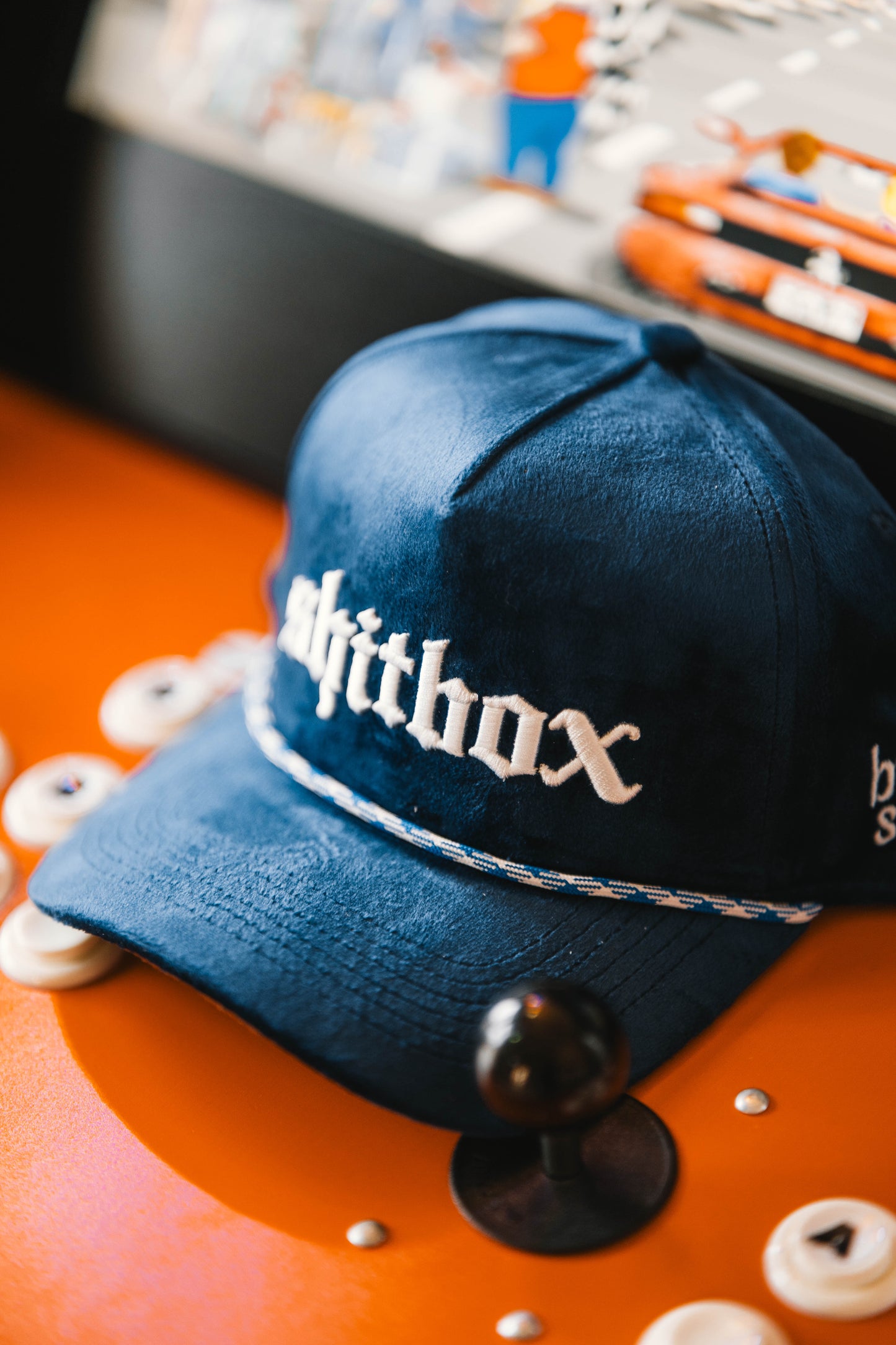 Roaderwear 5-panel keps – Shitbox Midnight Drift (Navy/White Rope)