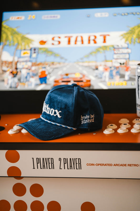 Roaderwear 5-panel keps – Shitbox Midnight Drift (Navy/White Rope)