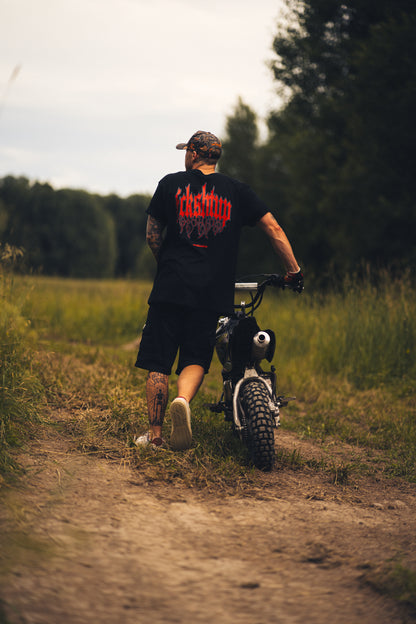 Fckshtup Red Flames Svart Tee