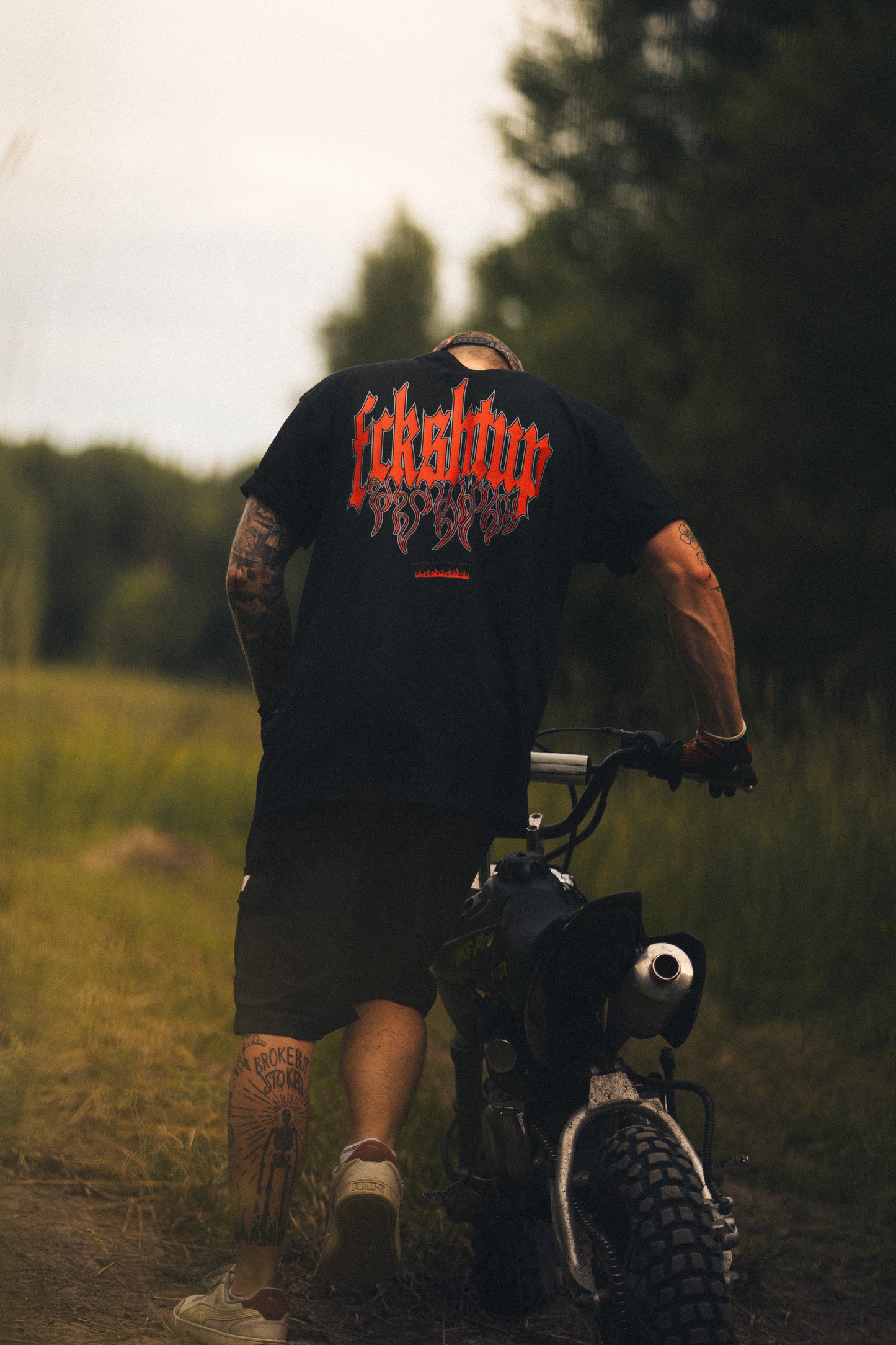 Fckshtup Red Flames Svart Tee