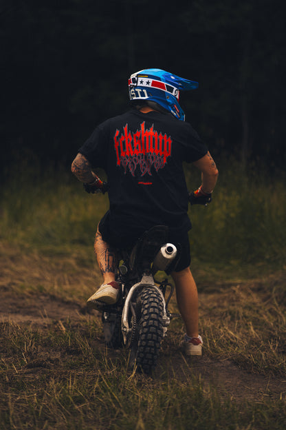 Fckshtup Red Flames Svart Tee