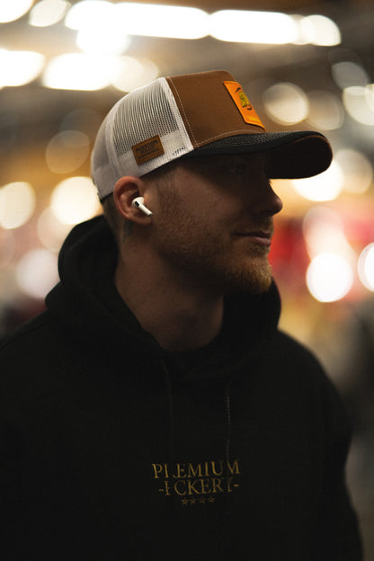 Fckshtup Patch Brown/White Trucker Baseball Cap / Keps 5-panel