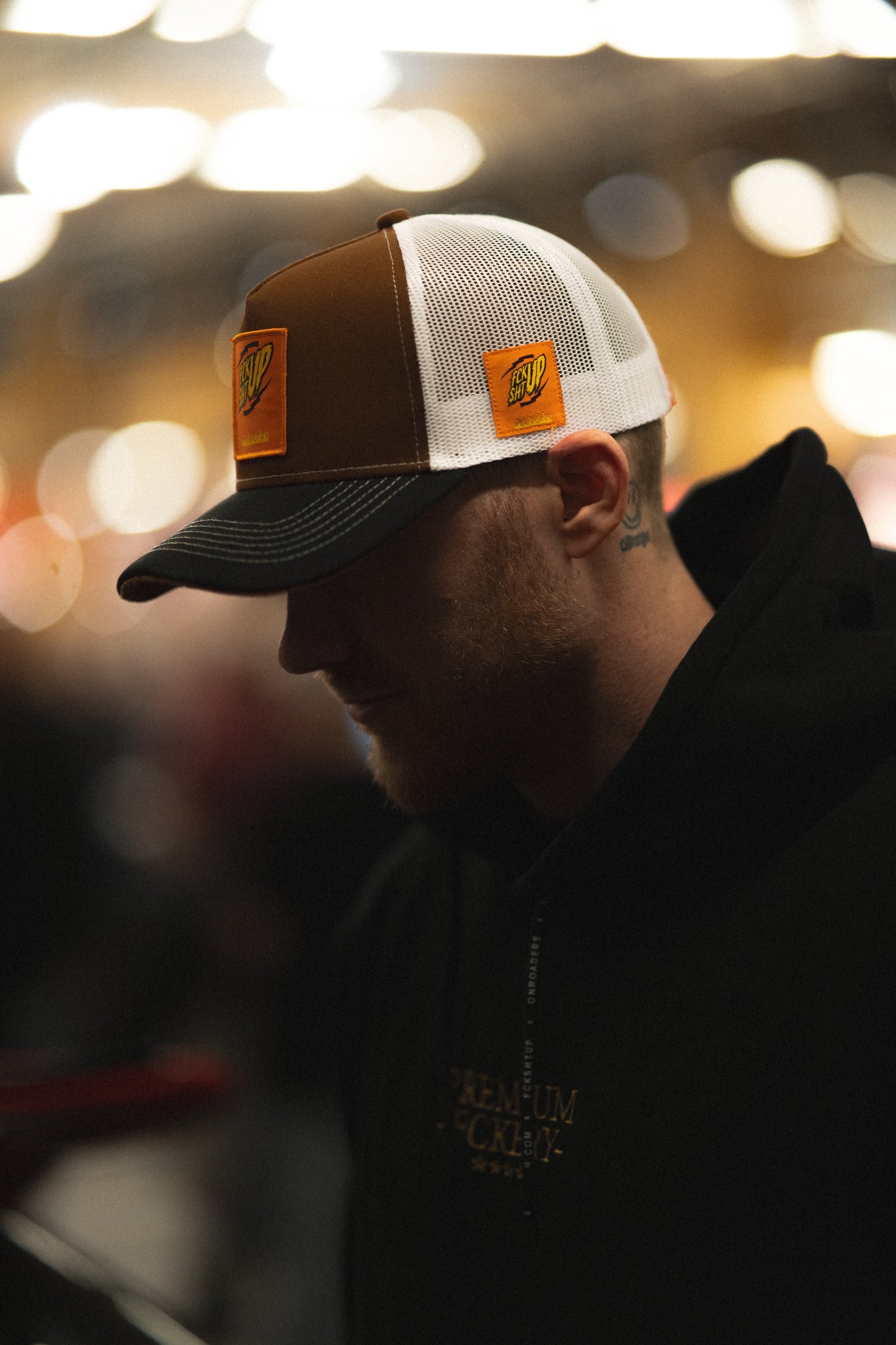 Fckshtup Patch Brown/White Trucker Baseball Cap / Keps 5-panel