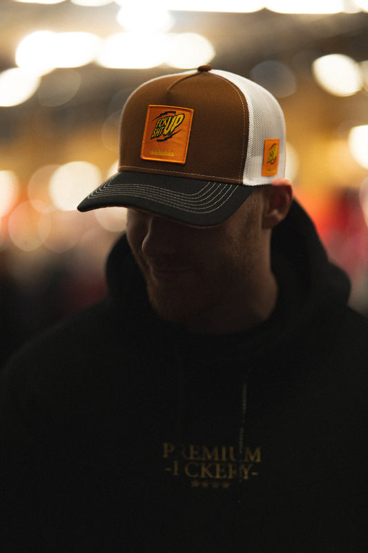 Fckshtup Patch Brown/White Trucker Baseball Cap / Keps 5-panel