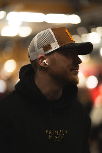 Fckshtup Patch Brown/White Trucker Baseball Cap / Keps 5-panel