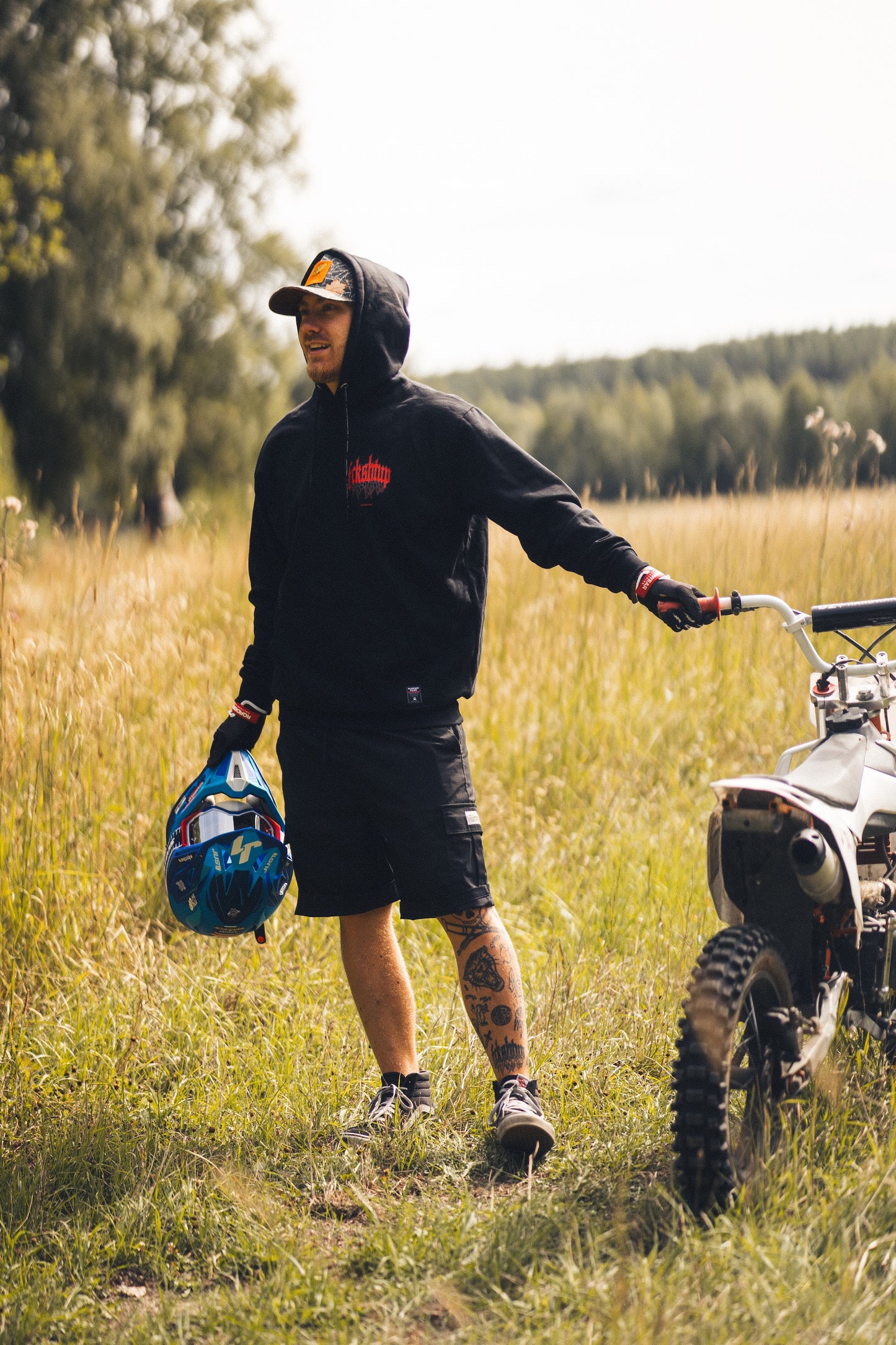 Fckshtup Red Flames Hoodie – Svart / Black