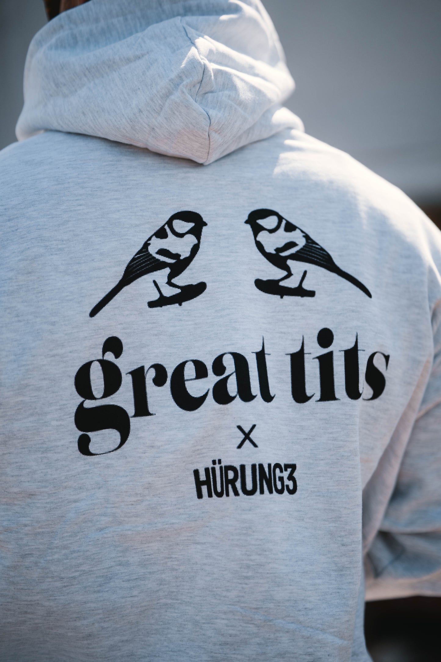 HÜRUNG3 Classic Great Tits Ash Grey Hoodie
