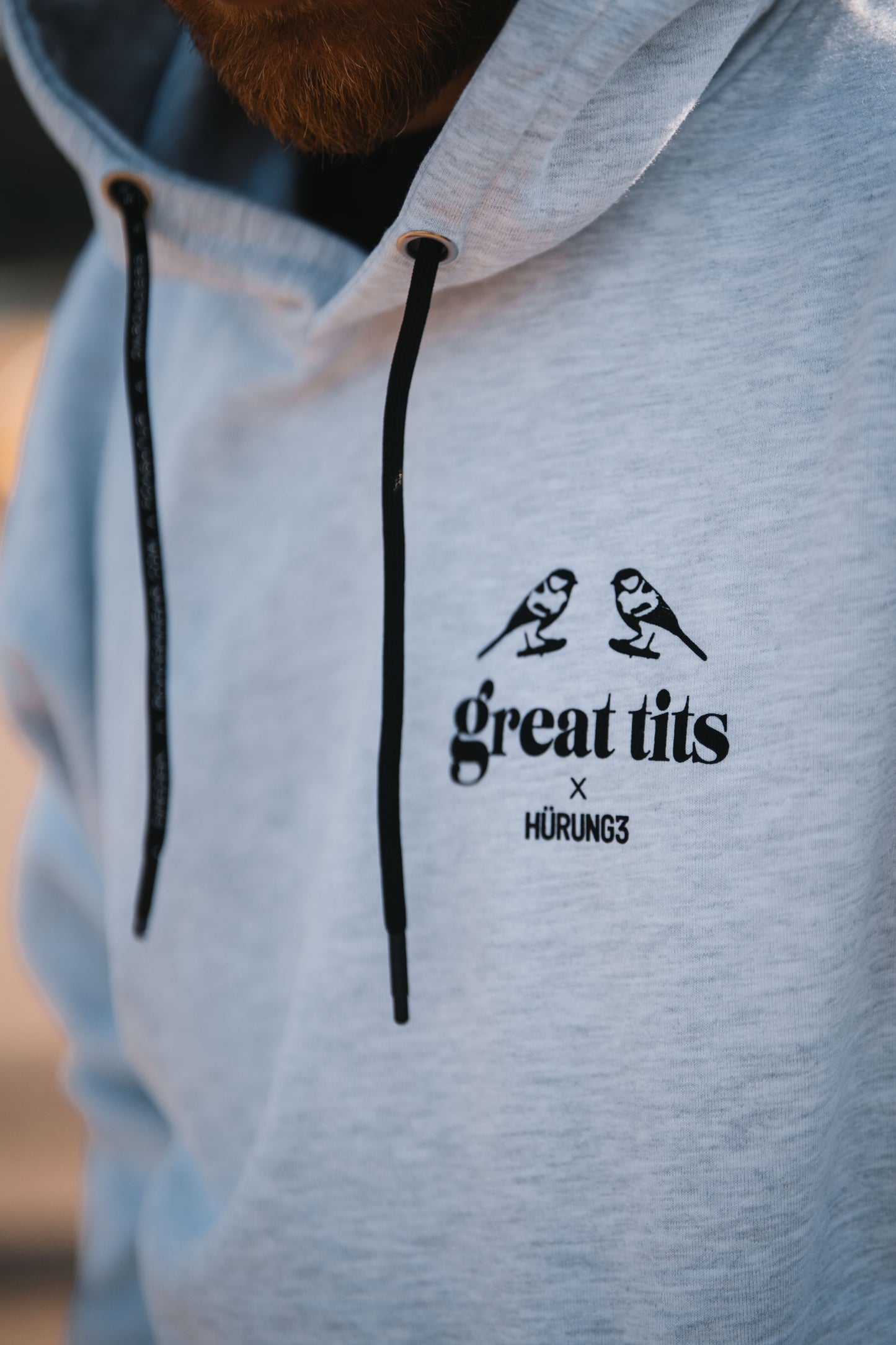 HÜRUNG3 Classic Great Tits Ash Grey Hoodie