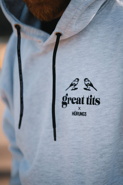 HÜRUNG3 Classic Great Tits Ash Grey Hoodie