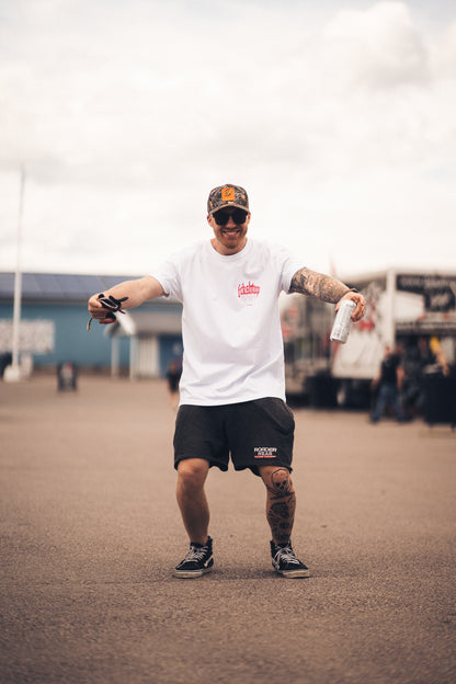 Fckshtup Red Flames Vit Tee
