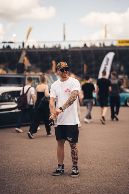 Fckshtup Red Flames Vit Tee