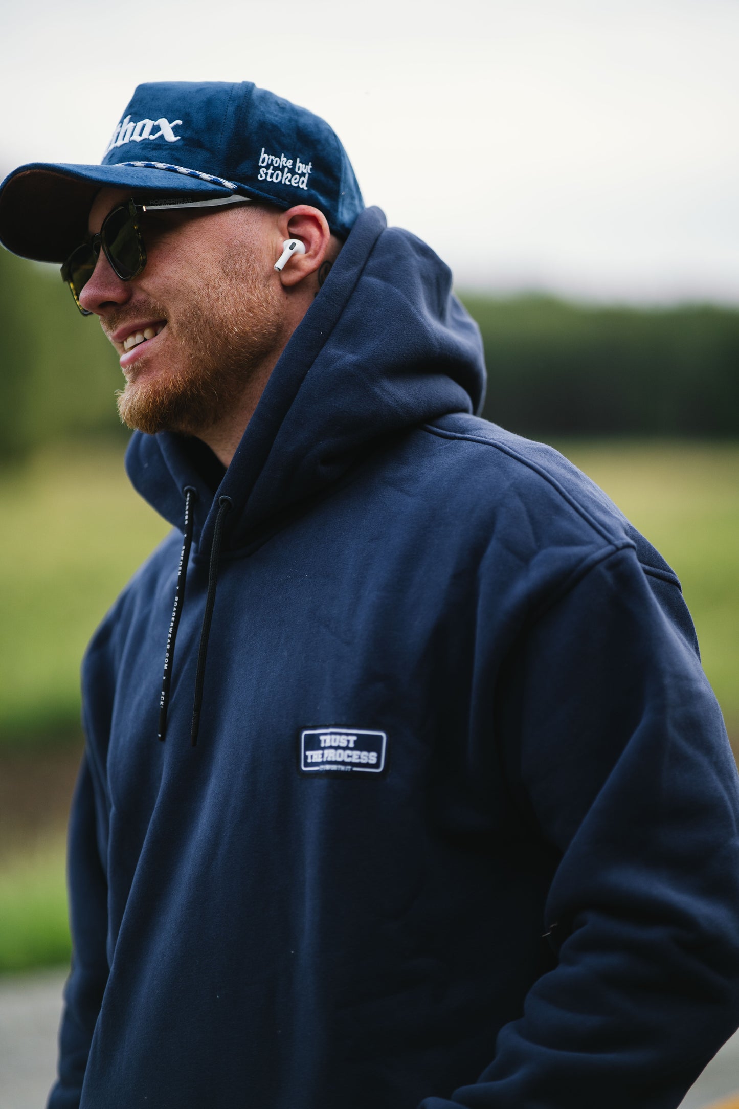Heavy Hoodie Navy - Trust The Process Patch