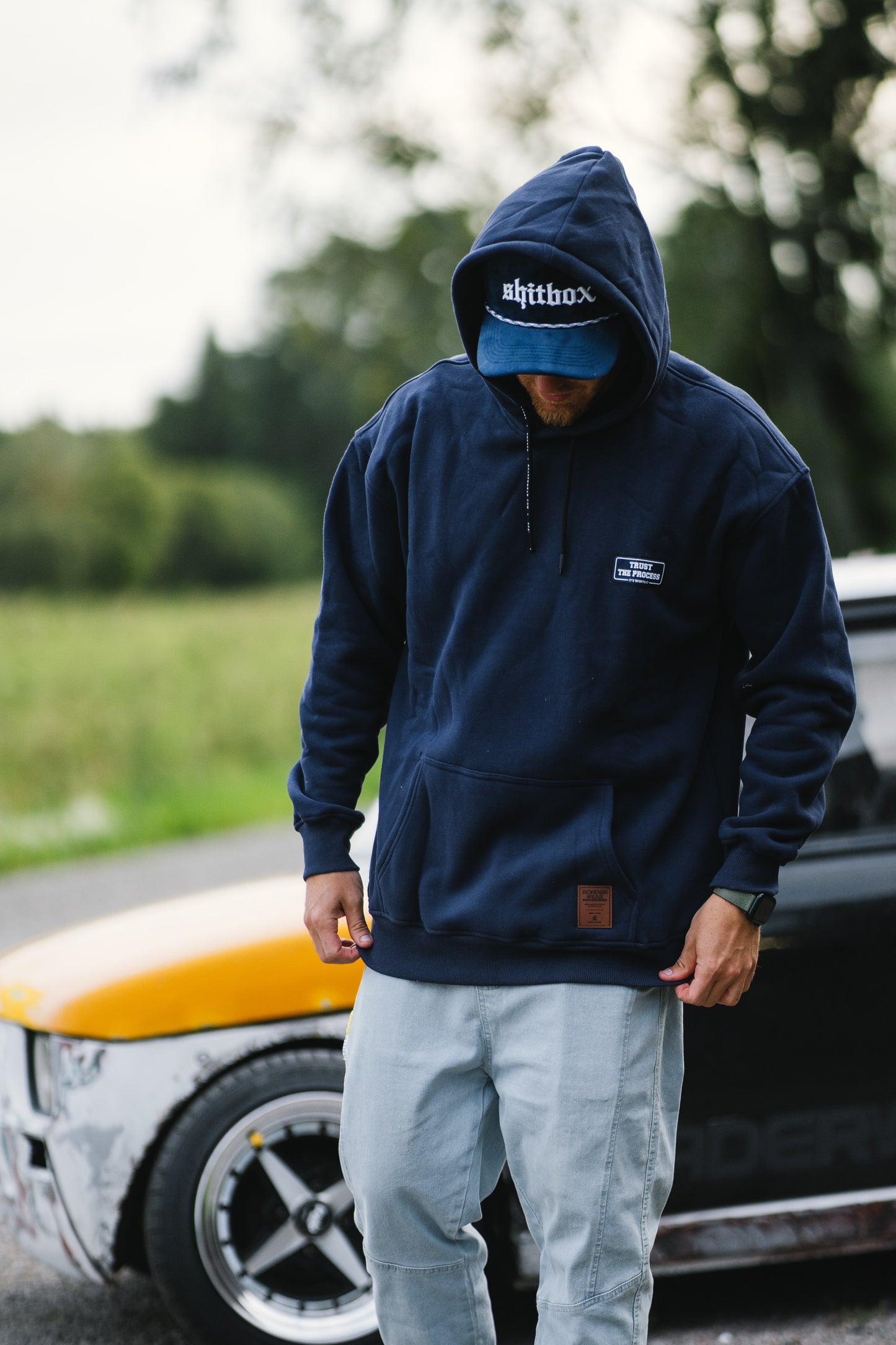 Heavy Hoodie Navy - Trust The Process Patch