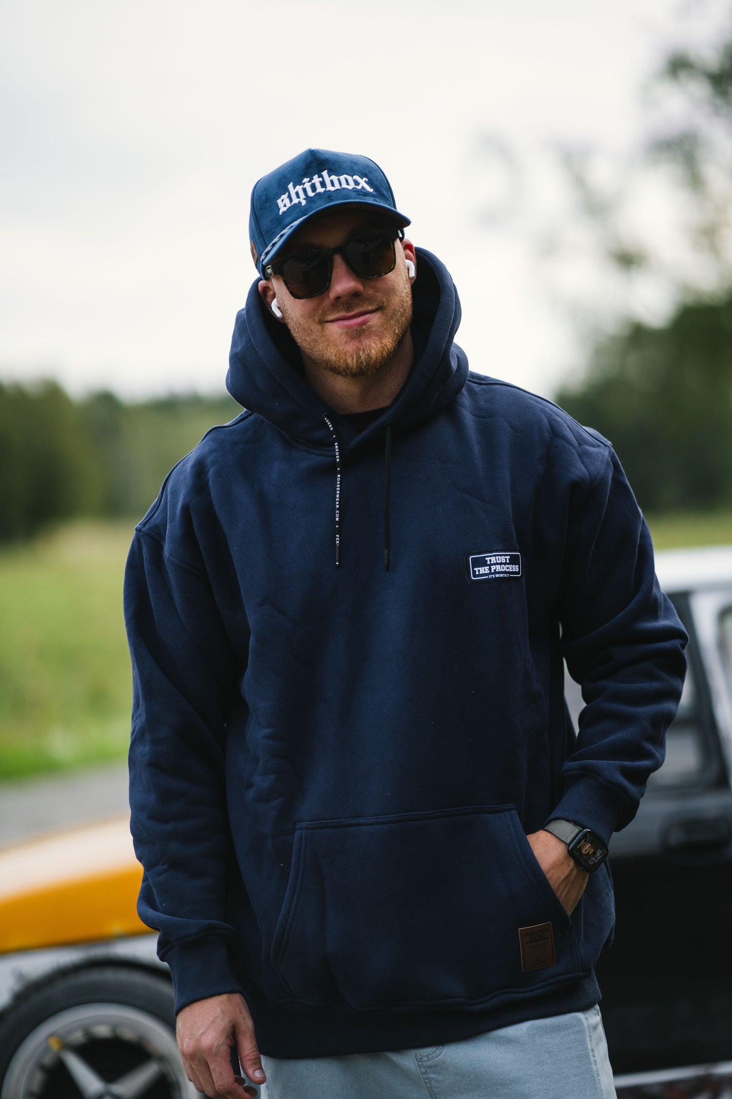 Heavy Hoodie Navy - Trust The Process Patch