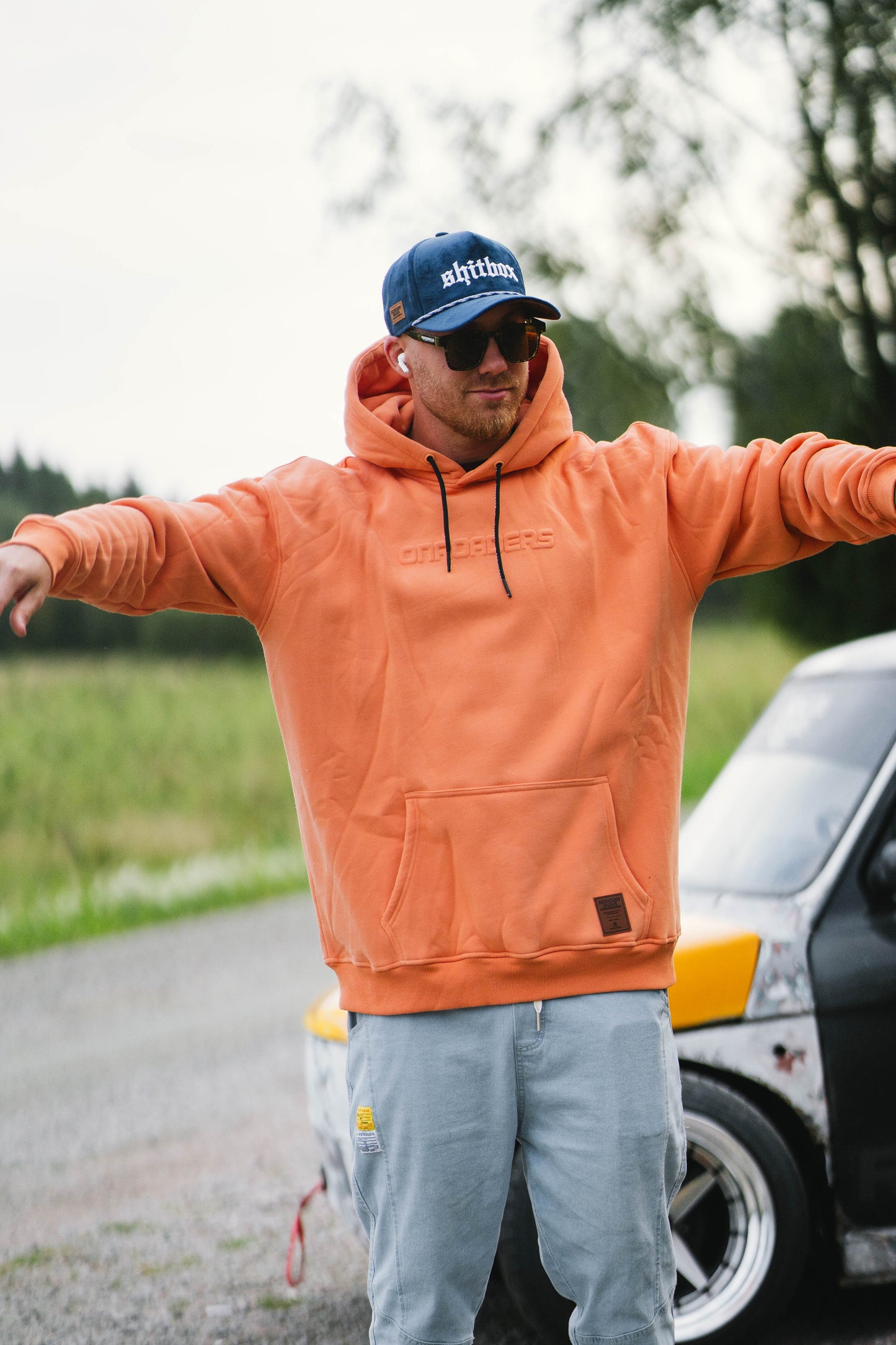 Onroaders Hoodie Embossed Logo Peach / Orange