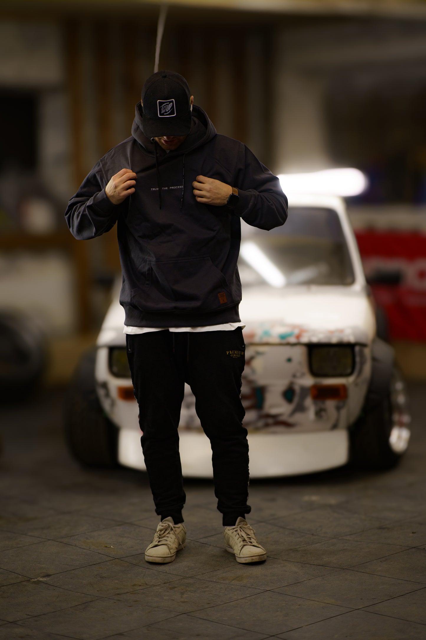 Hoodie Trust The Process - Dark Grey Color