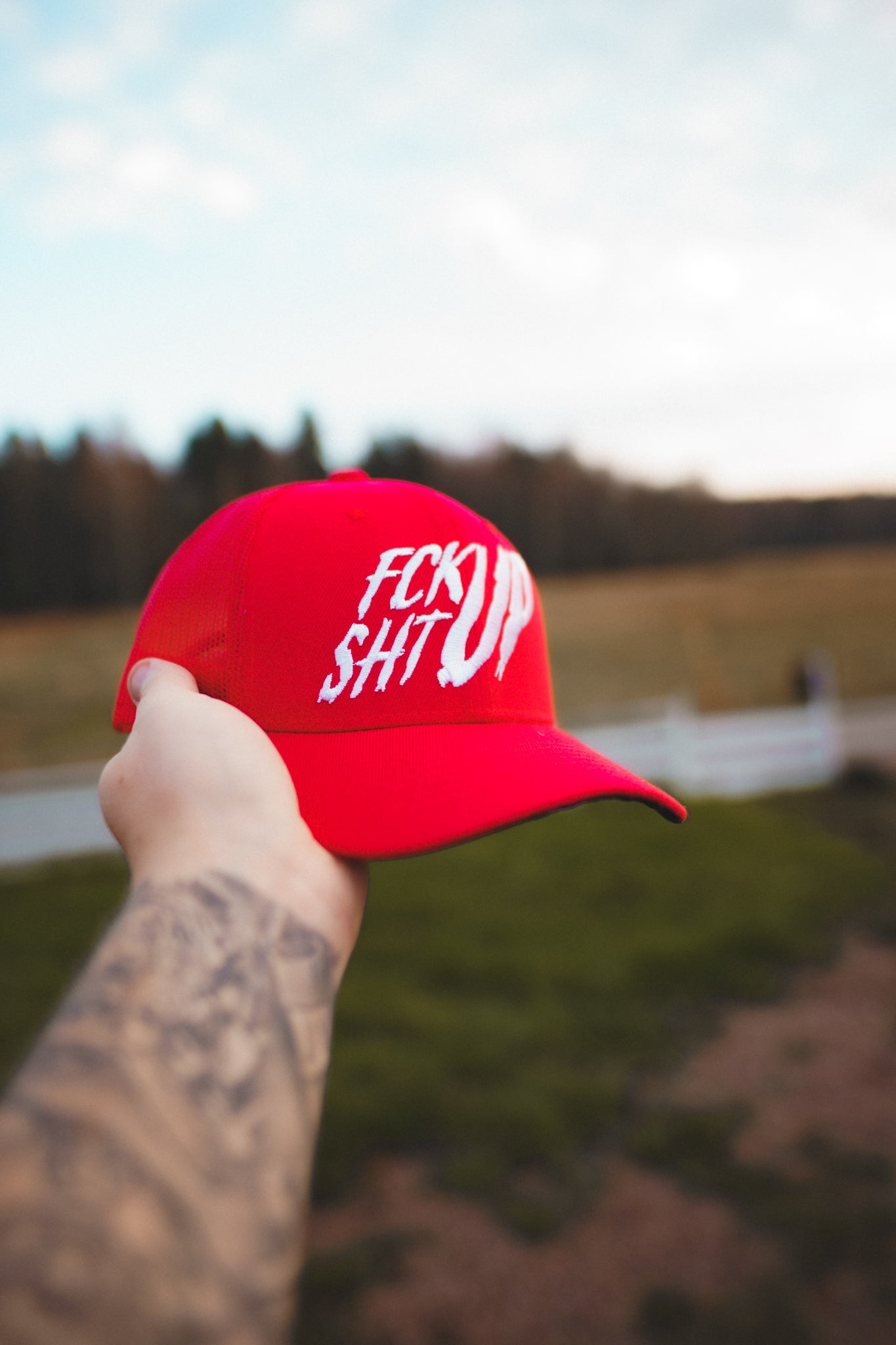 Roaderwear Baseball Trucker Cap Fckshtup Red One