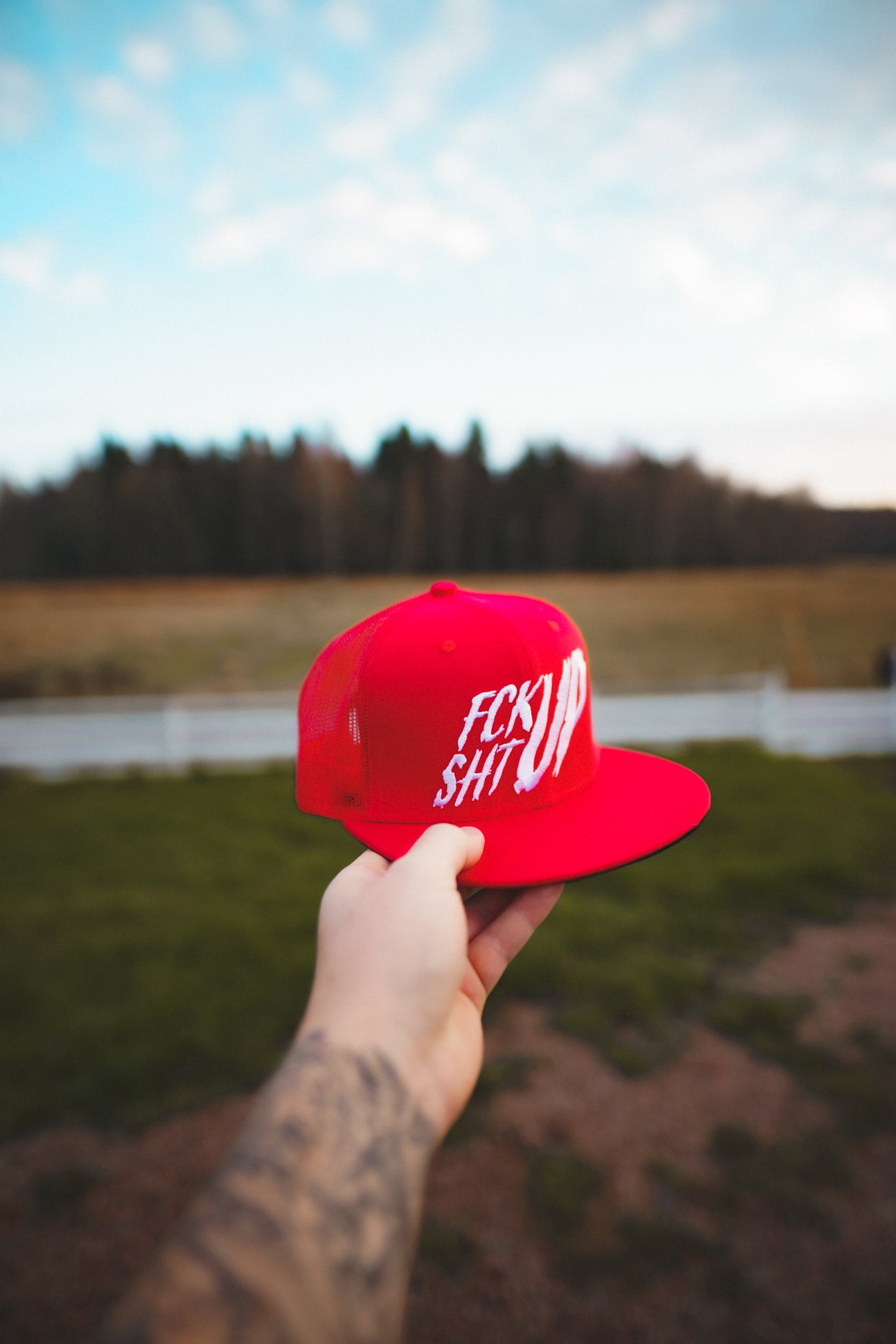 Roaderwear Snapback Trucker Cap Fckshtup Red One