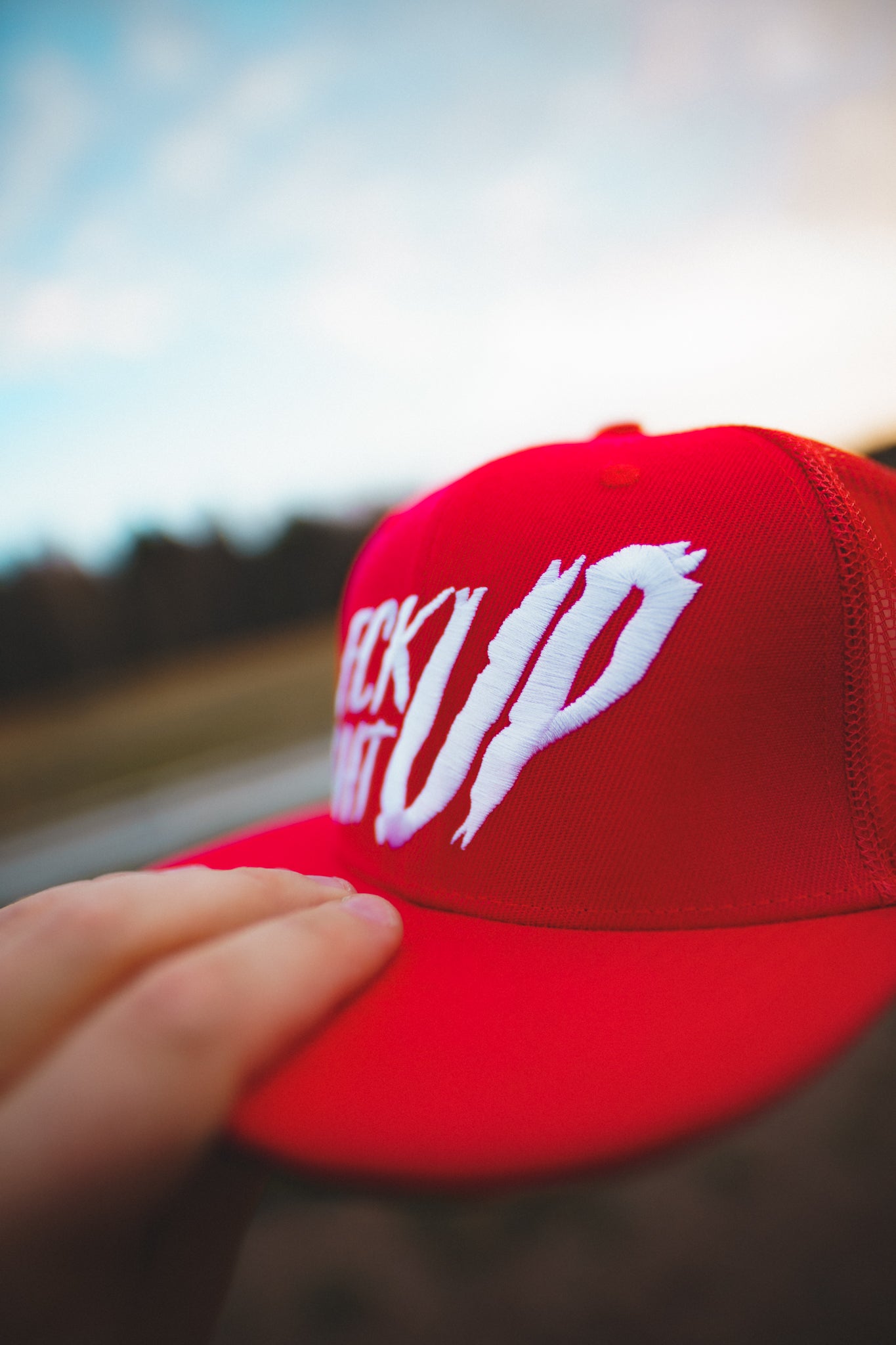 Roaderwear Snapback Trucker Cap Fckshtup Red One