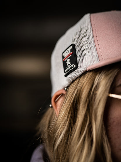 Roaderwear Snapback Trucker Cap Pink Suede Fckshtup V.2