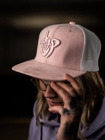 Roaderwear Snapback Trucker Cap Pink Suede Fckshtup V.2
