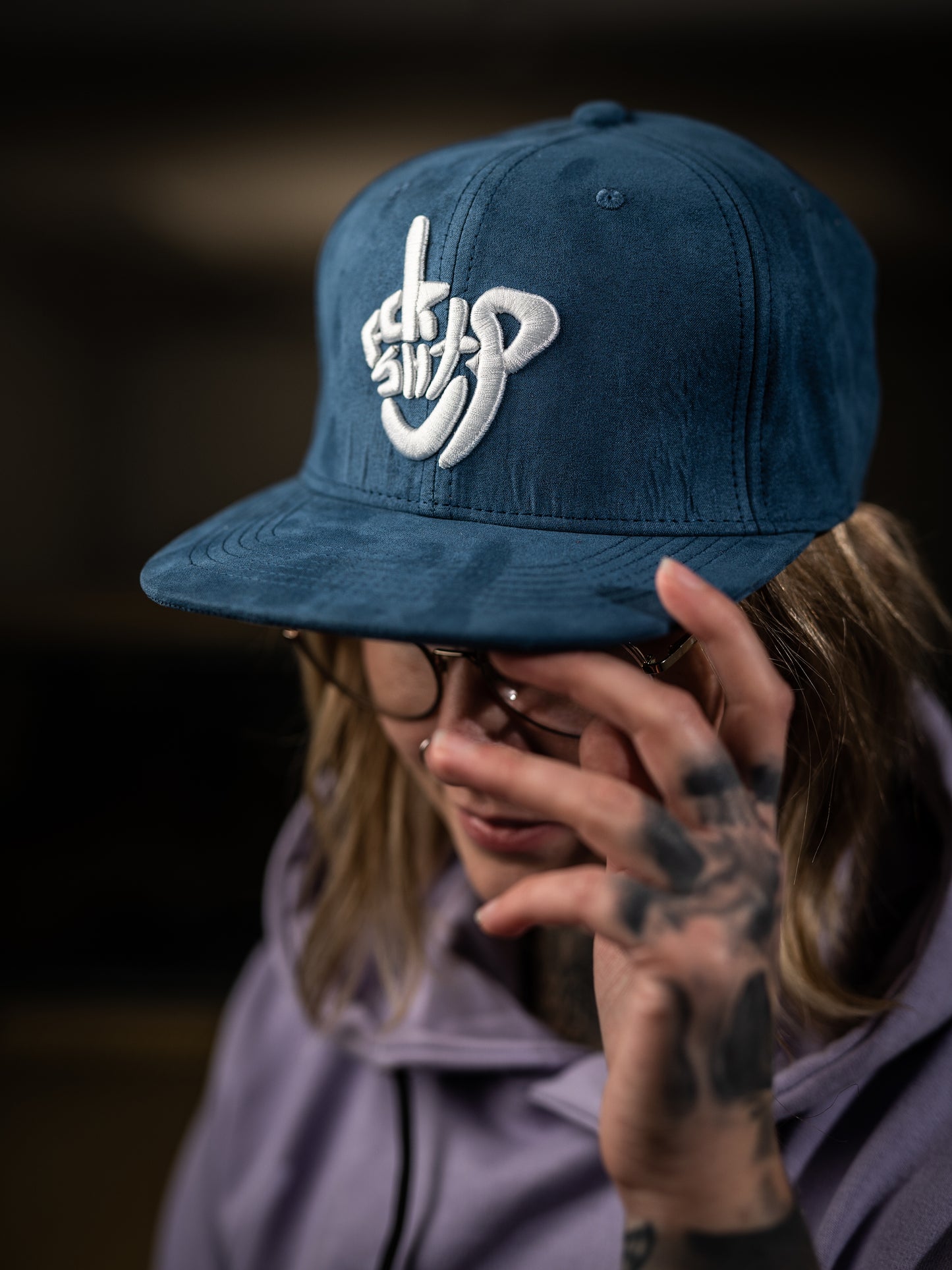 Roaderwear Snapback Cap Blue Suede Fckshtup V.2