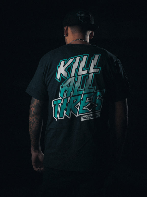 HOONIGAN ICON KILL ALL TIRES SS T-shirt - Blå/Grön Fade