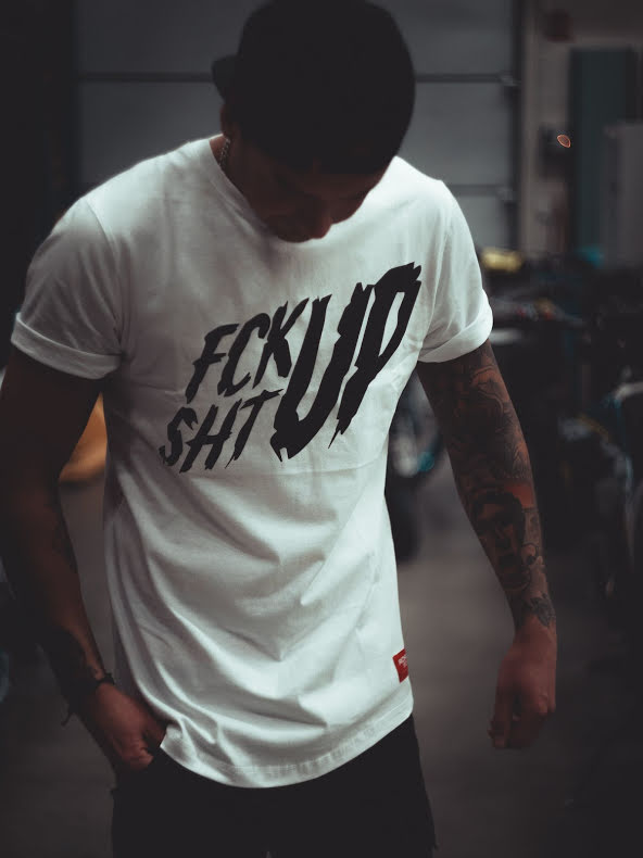 FCKSHTUP WHITE LONG TEE